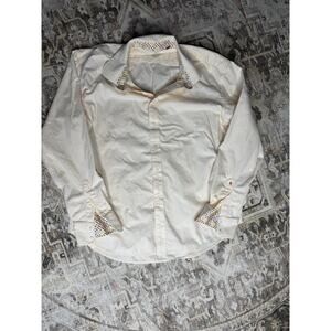 Robert Graham Shirt Mens Size XXL White Flip Cuff Casual Button Up Long Sleeve